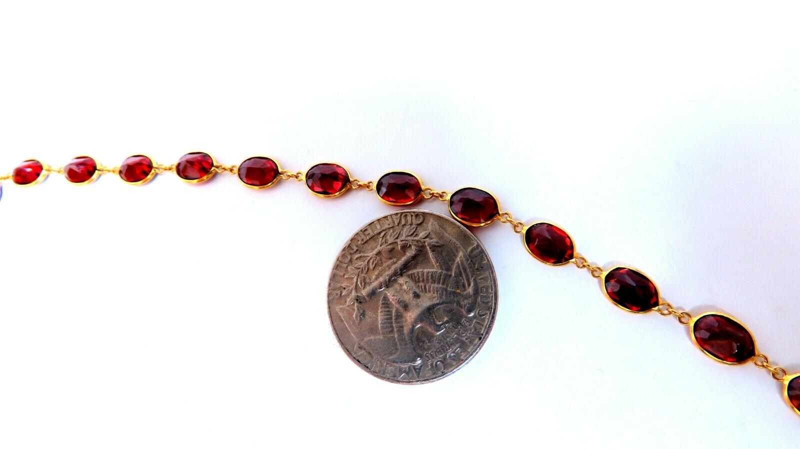 Bracciale a stazione con granato naturale 8ct 14kt In condizioni Nuovo in vendita a New York, NY