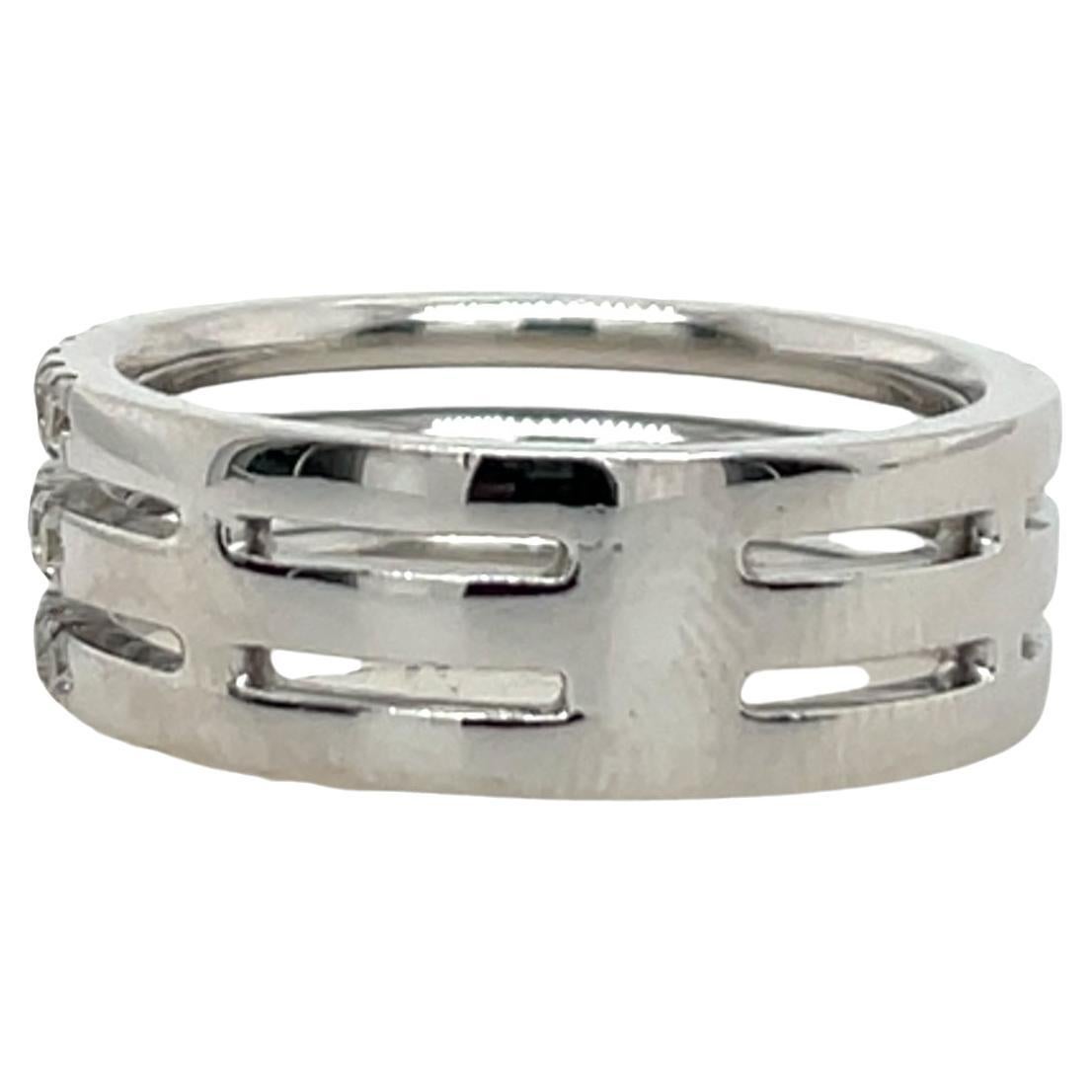 Bague à 3 anneaux en or blanc 8ct - 1,20ct total Excellent état - En vente à London, GB