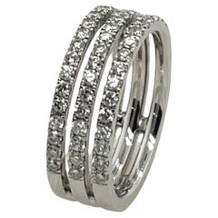 8ct Weißgold 3-Band Diamantring - 1.20ct Total