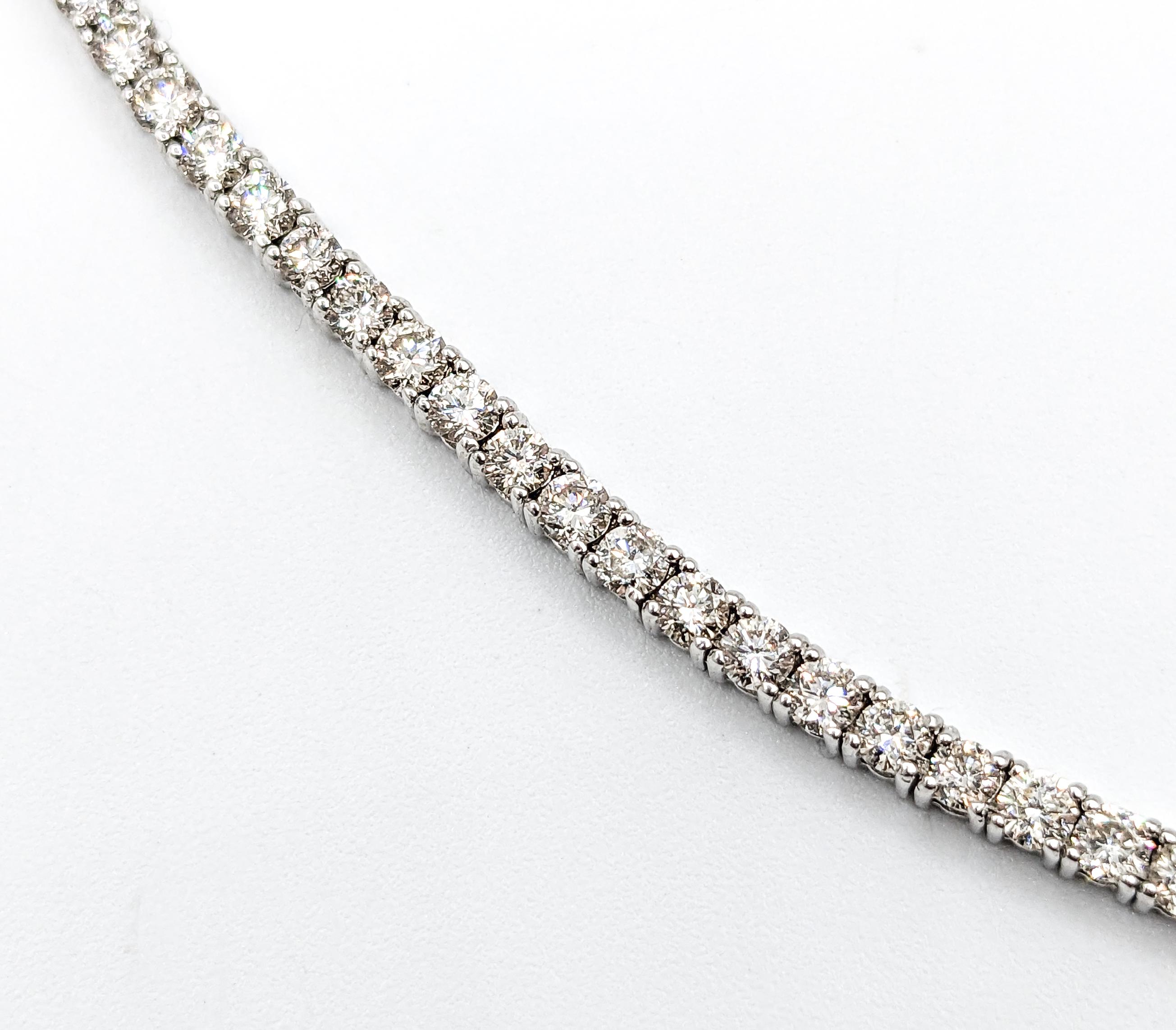Contemporary 8ctw Diamond Tennis Necklace in White Gold For Sale