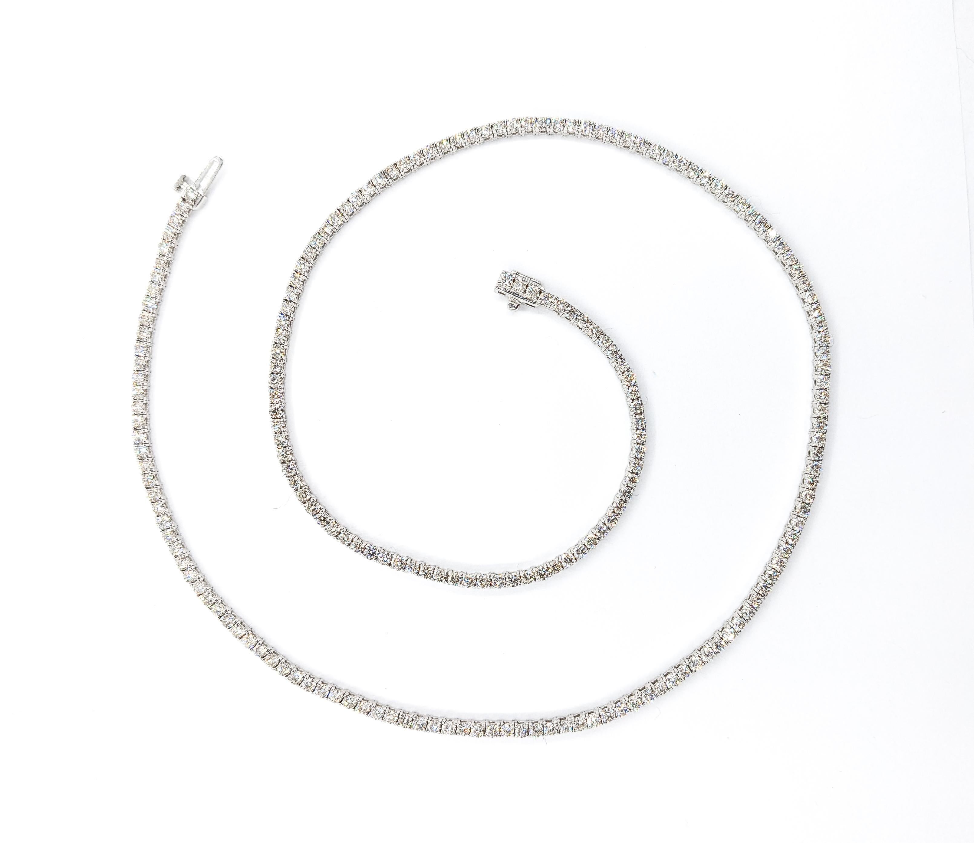 8ctw Diamond Tennis Necklace in White Gold In New Condition For Sale In Bloomington, MN