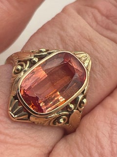 +8ctw Rose Gold 585 Padparadsha Sapphire Antique Jugendstil Rose gold Ring '10's