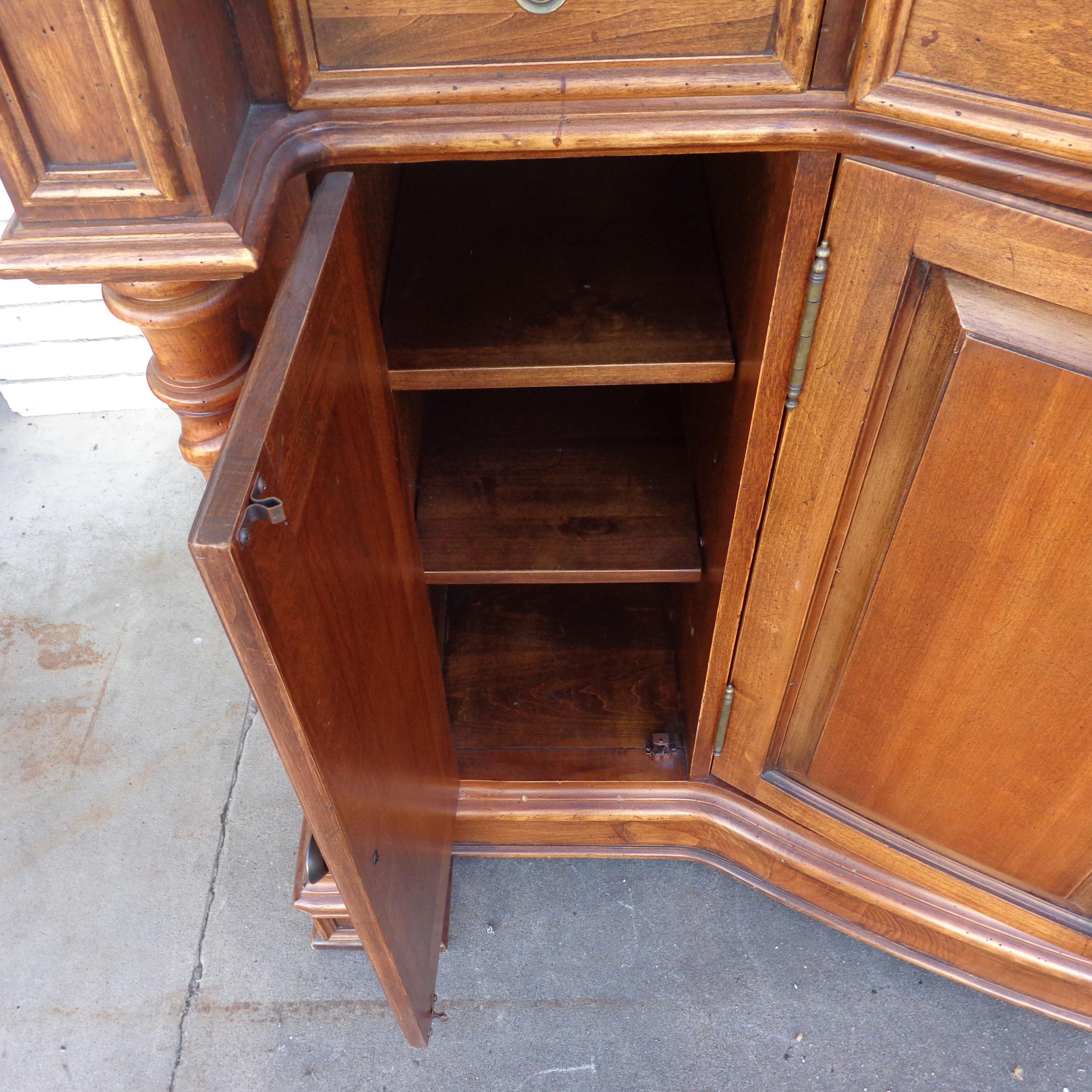 American Carved English Style Sideboard Server Buffet For Sale