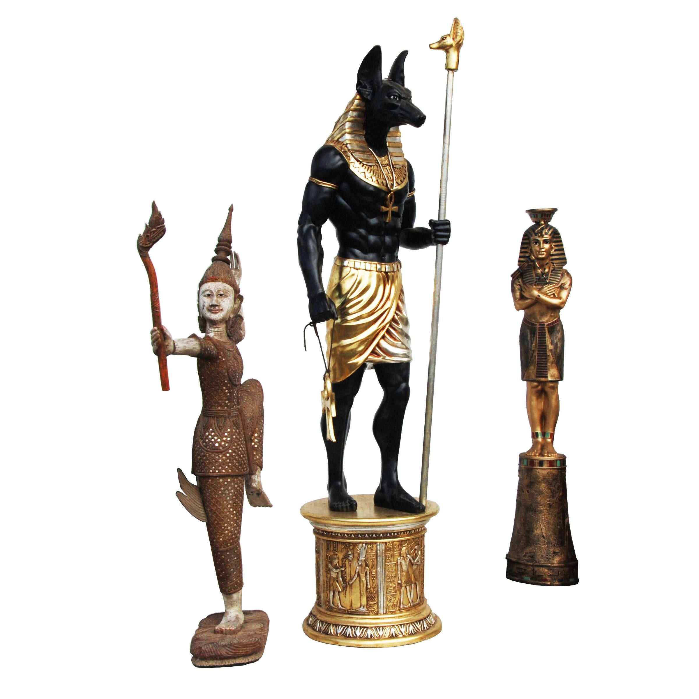 Egyptian God Anubis Statue In Good Condition In Pasadena, TX