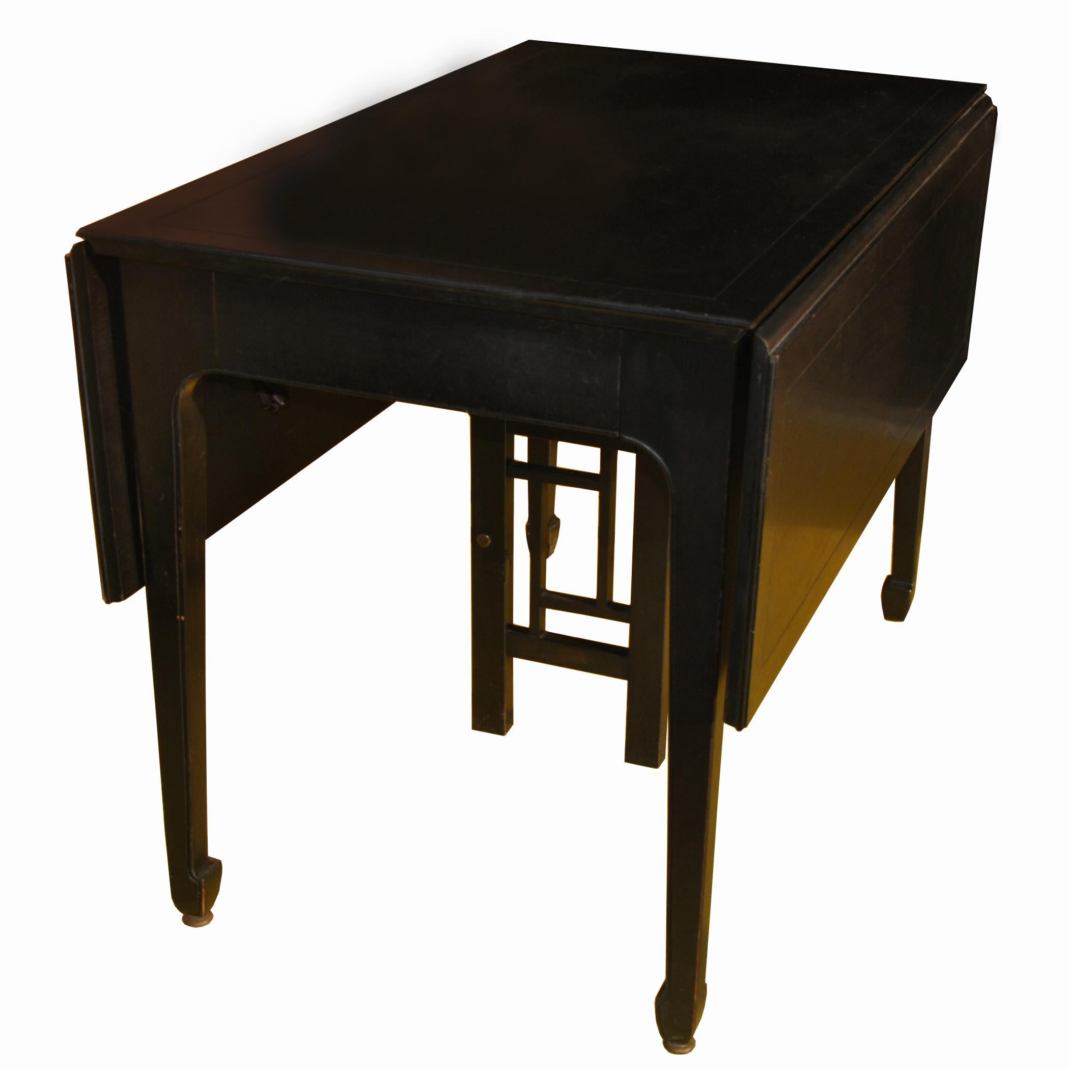 Chinoiserie Expandable Vintage Midcentury Baker Michael Taylor Far East Dining Table For Sale