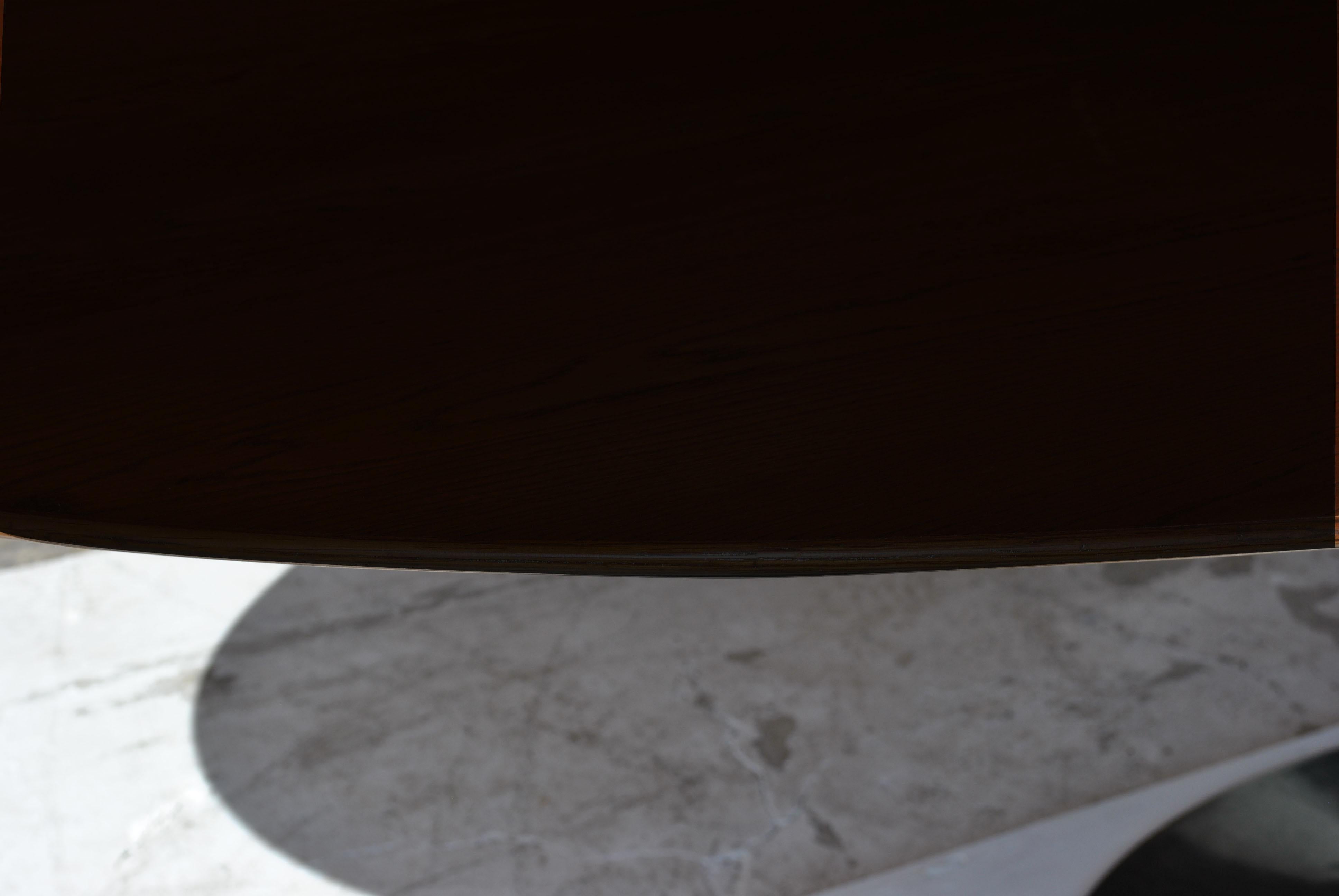 Contemporary Knoll Saarinen Oval Tulip Table with Ebonized Walnut Top