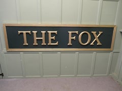 8ft Long 3D Pub Sign , Large Gold Lettering “THE FOX”