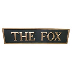 8ft Long 3D Pub Sign , Large Gold Lettering “THE FOX”
