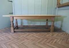 8ft Long Golden Oak and Ash Dining Table