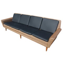 Swedish Dux Leather Sofa by Folke Ohlsson