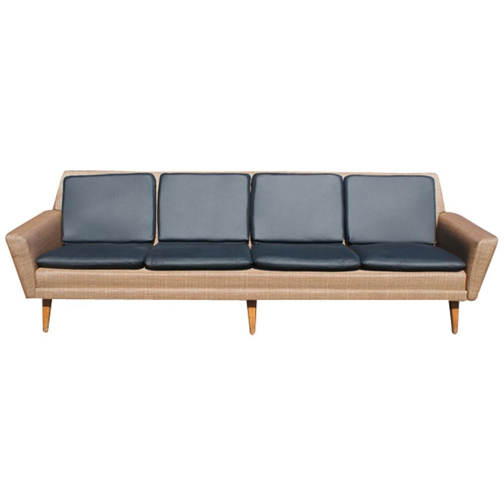 Schwedisches Dux-Leder-Sofa von Folke Ohlsson im Zustand „Gut“ im Angebot in Pasadena, TX