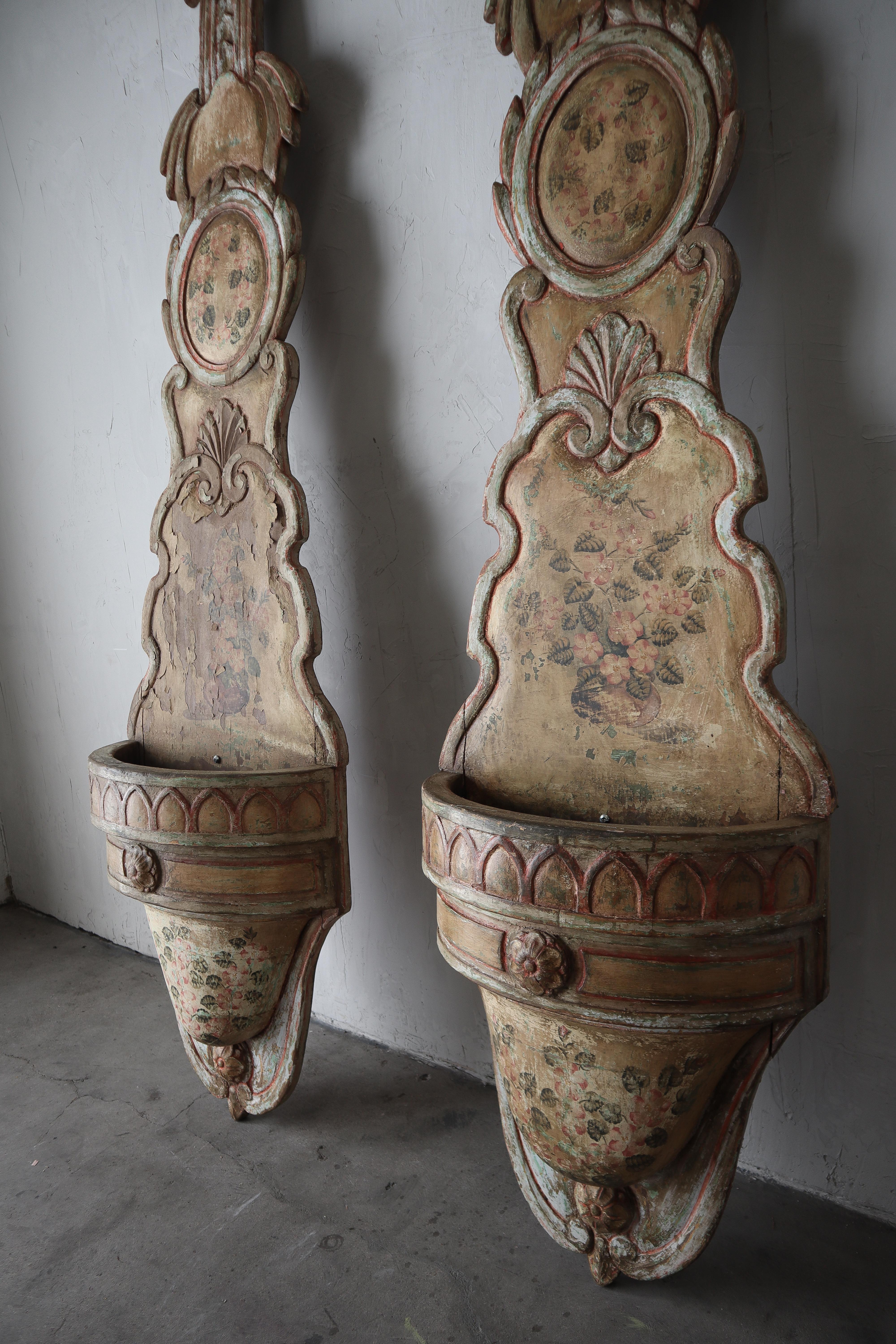 8ft Tall Pair of Antique European Wood Jardiniere Planters For Sale 5