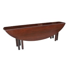 8ft Vintage Georgian Style Gate Leg Drop Leaf Mahogany Console Dining Table