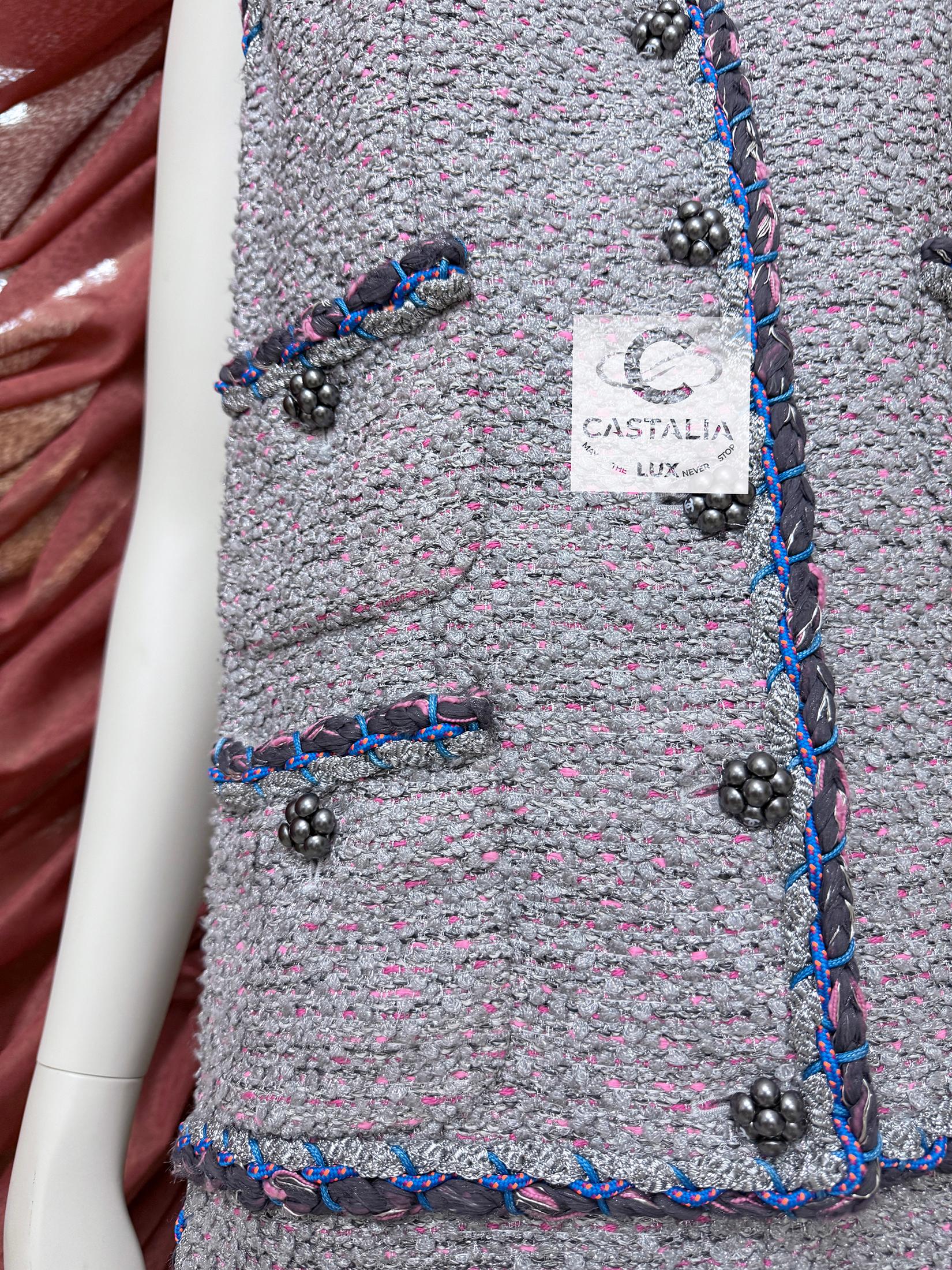 8K$ Cara Delevingne Style New Runway Tweed Dress 42 FR 9