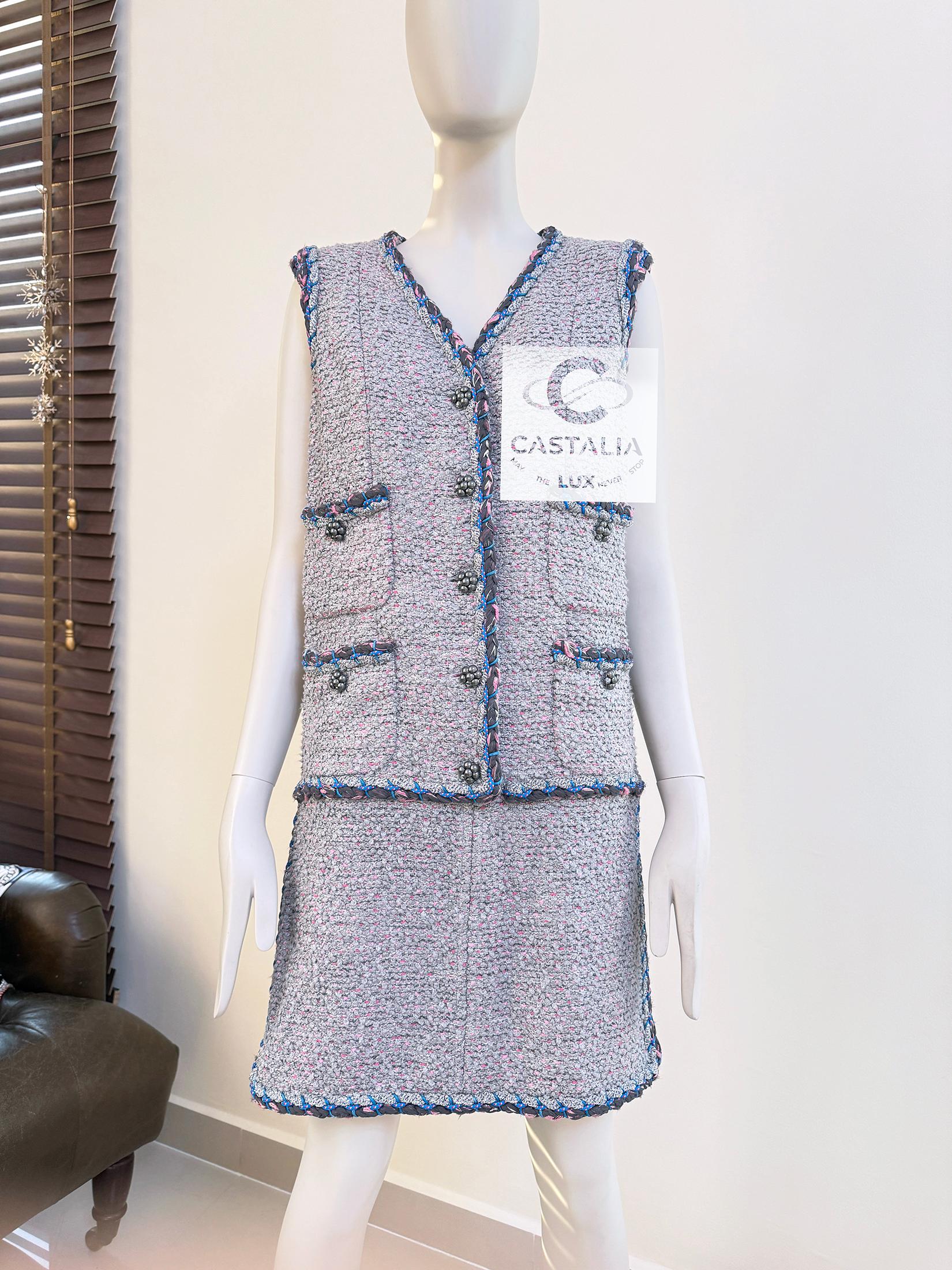 8K$ Cara Delevingne Stile Nuovo Abito in Tweed 42 FR 4