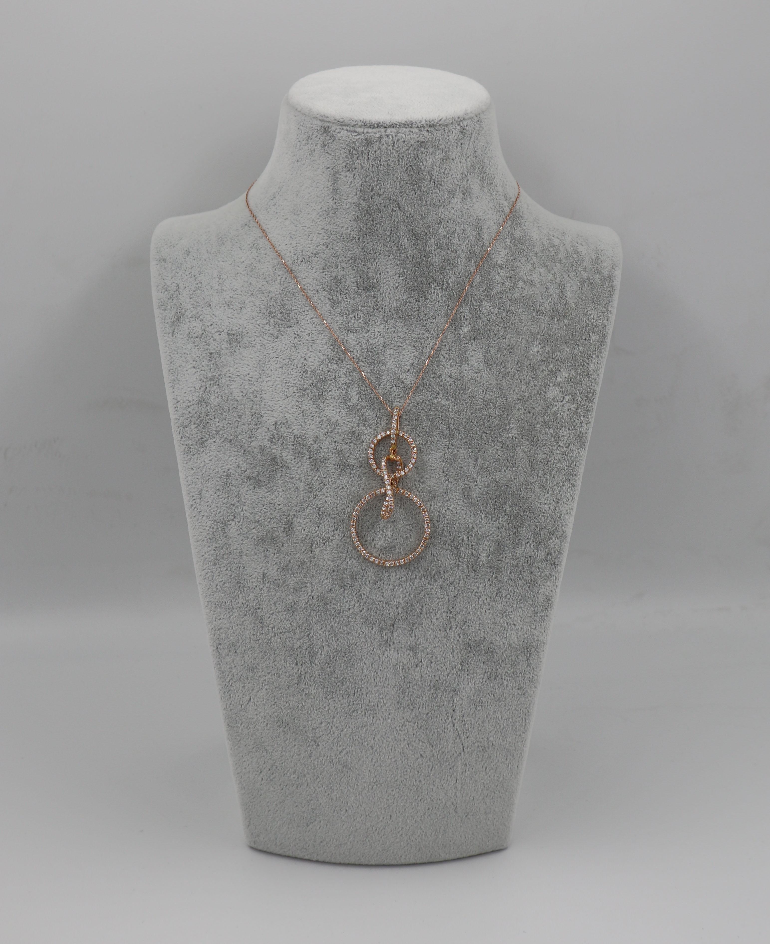 Women's 8k Gold Concentric Necklace For Sale