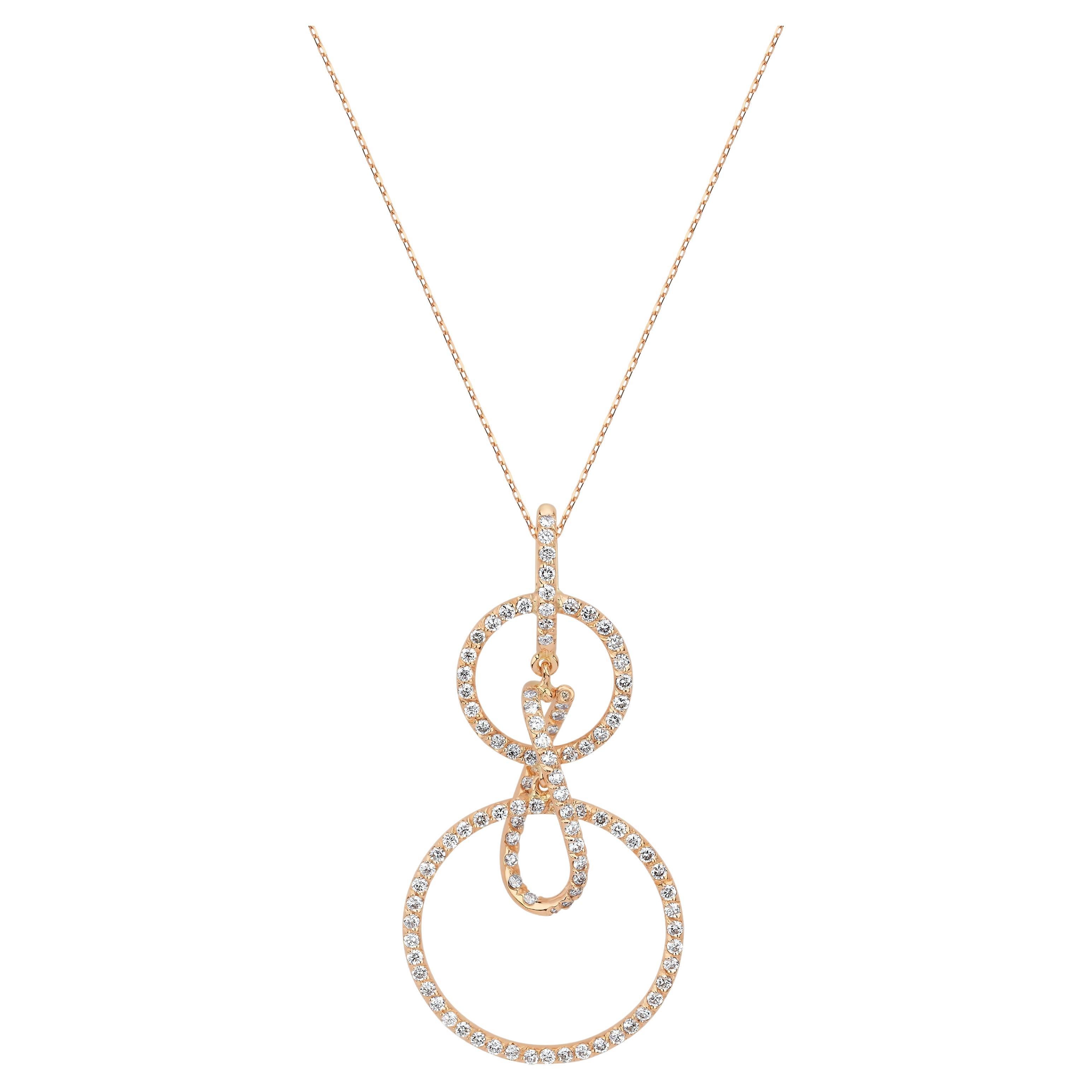 8k Gold Concentric Necklace For Sale