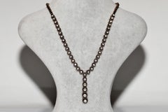 8k Gold Natural Rose Cut Diamond Decorated Necklace