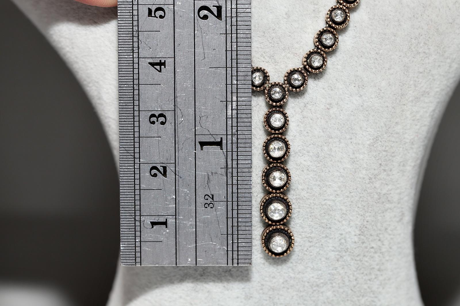 8 Karat Gold Natürlicher Diamant im Rosenschliff Dekorierte Halskette im Zustand „Gut“ im Angebot in Fatih/İstanbul, 34