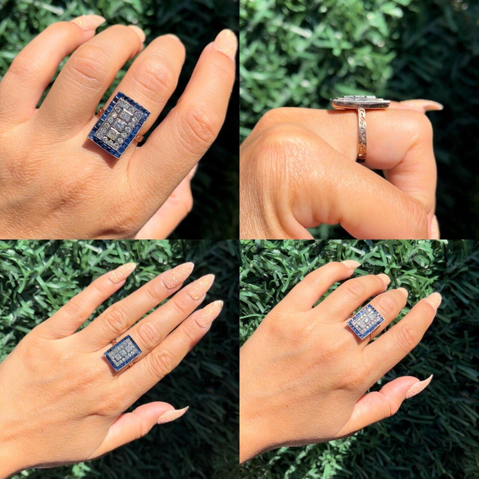 8k Roségold Neu hergestellter natürlicher Diamant und Saphir im Kaliberschliff Dekorierter Ring im Angebot 6