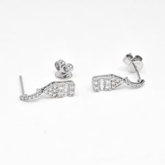 Natural Diamond 0.50 carats 18KT White Gold Dangling Earrings