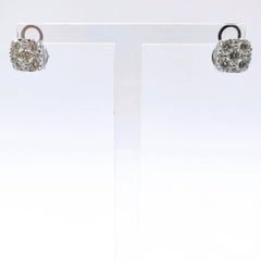 Bespoke 8mm Cushion Illusion Round Diamond Cluster Stud Earrings in 14K 18K Gold