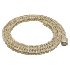 Collier MIAMI CUBAN en or jaune 14kt serti de diamants 8MM 24''.