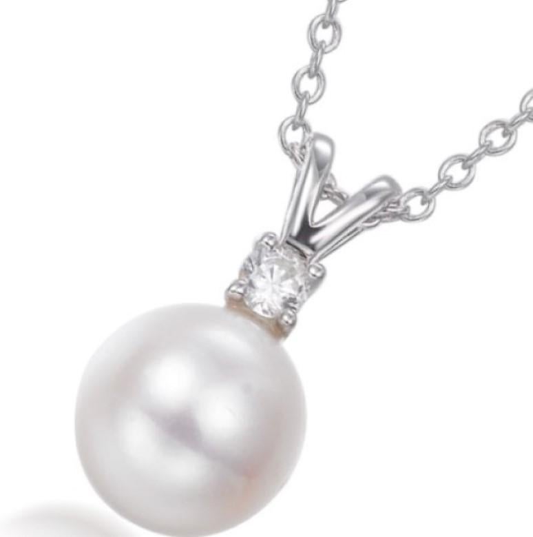 pearl and cubic zirconia necklace
