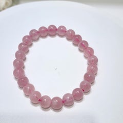 8mm Natural Rose Quartz Bead Stretch Bracelet – 16cm