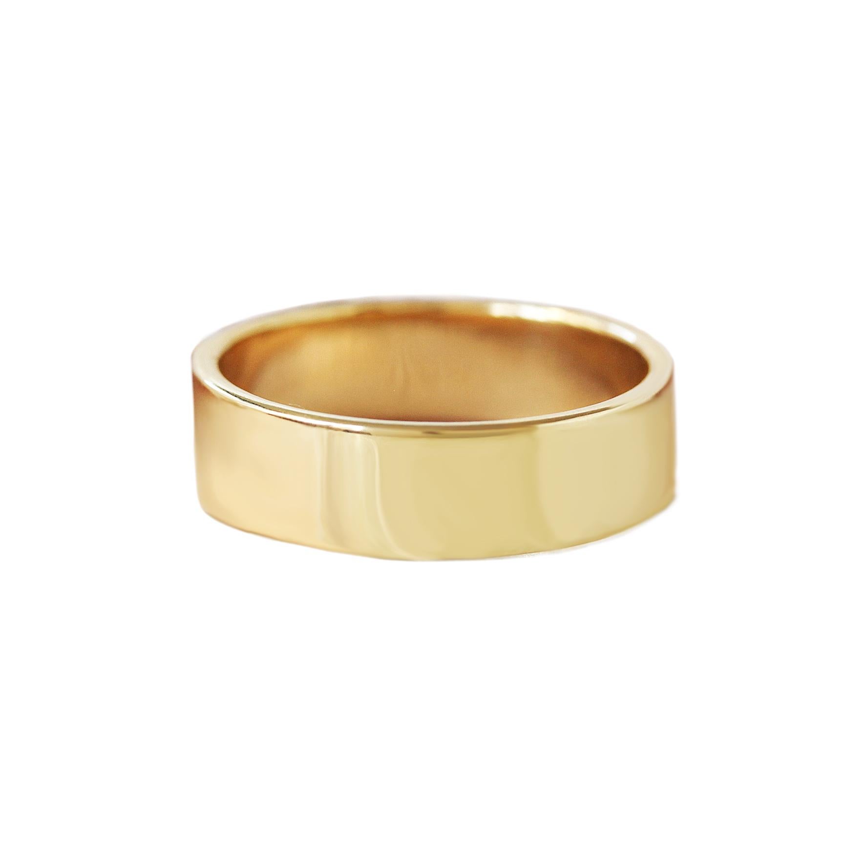 For Sale:  8mm Wide 14K / 18K Solid Gold Cigar Wedding Ring 2