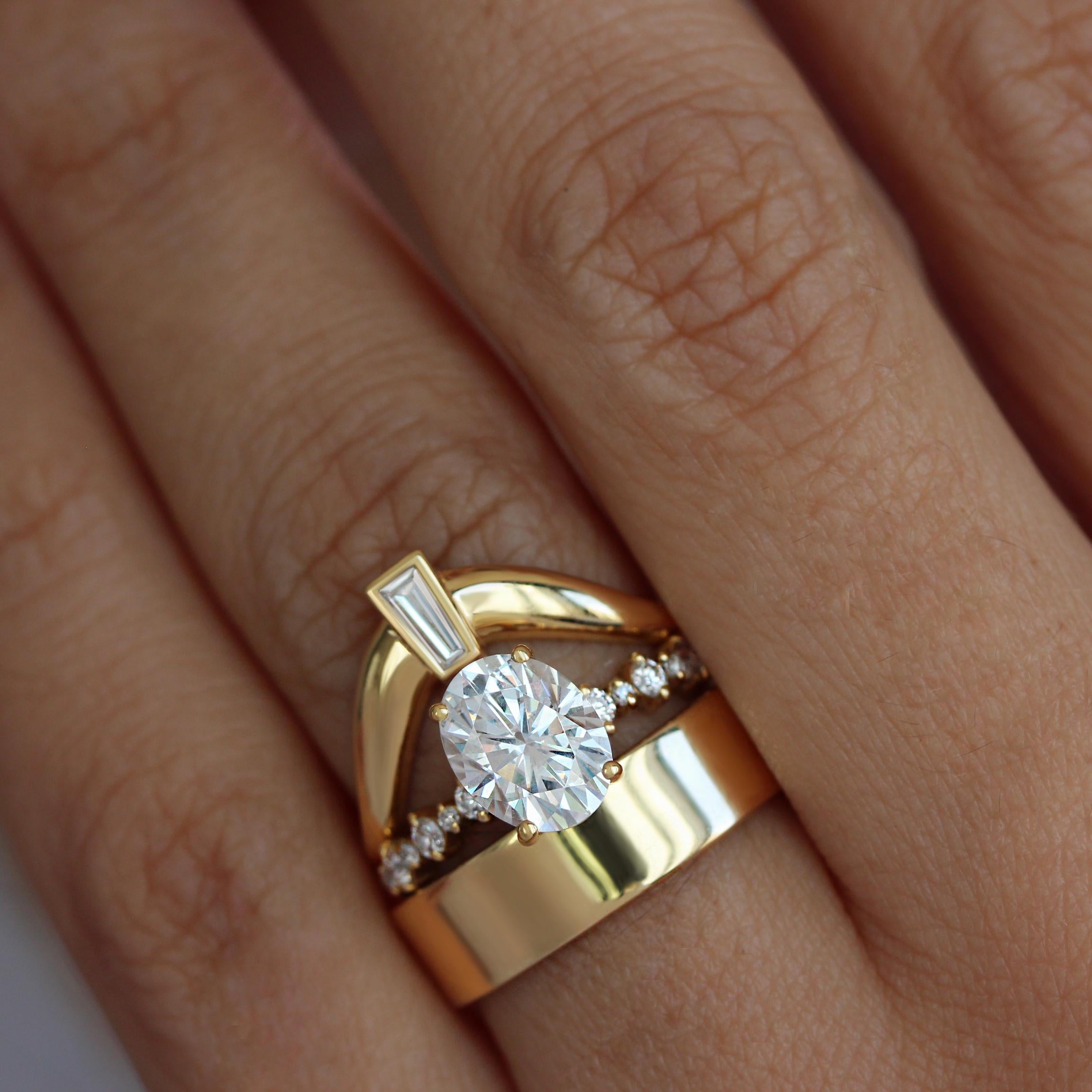 Customizable 8mm Wide 14K 18K Solid Gold Cigar Wedding Ring For Sale 