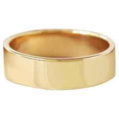 Anneau de mariage en or massif 14K / 18K en forme de cigare de 8 mm de large