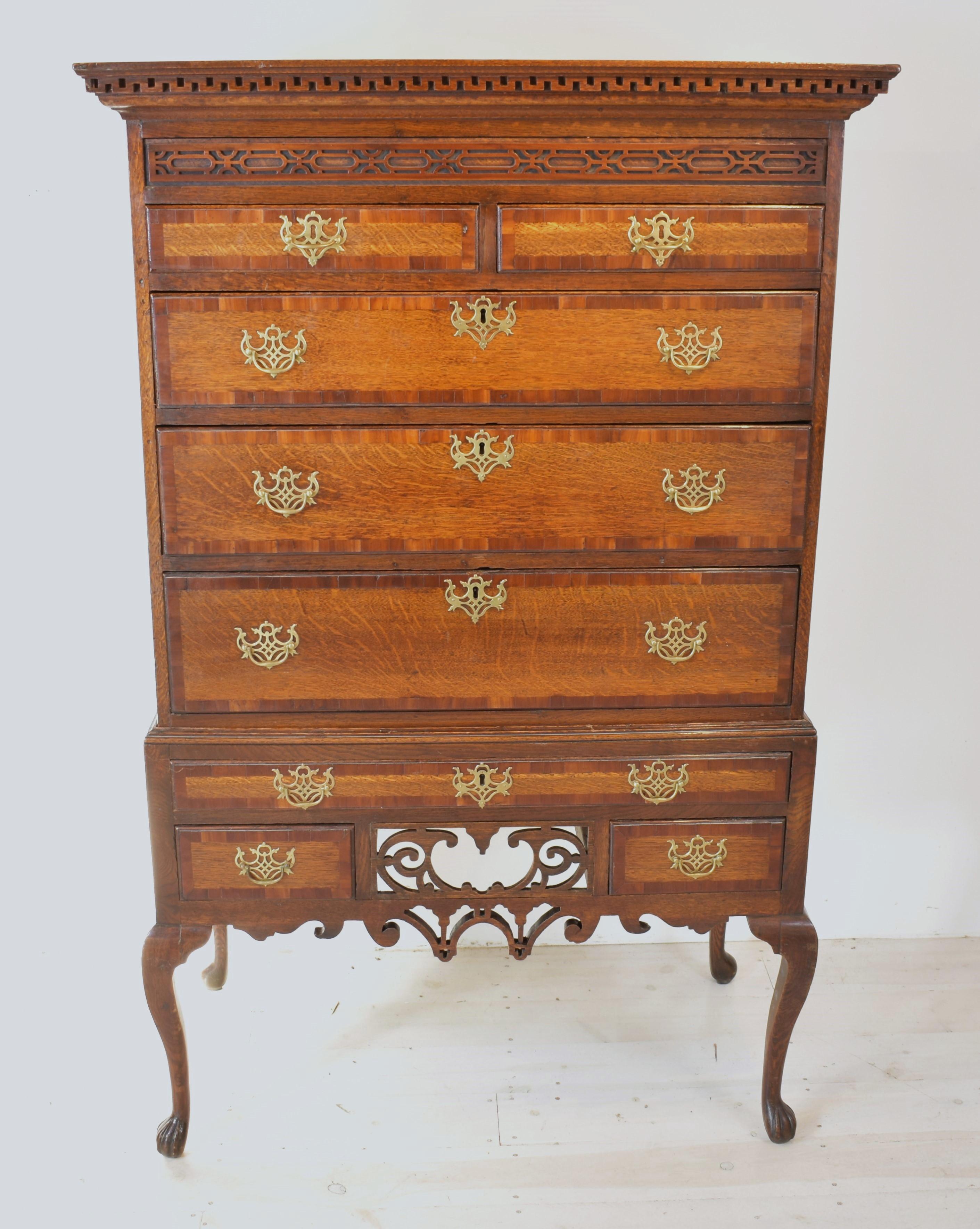 18th century chest on stand (tallboy) 13