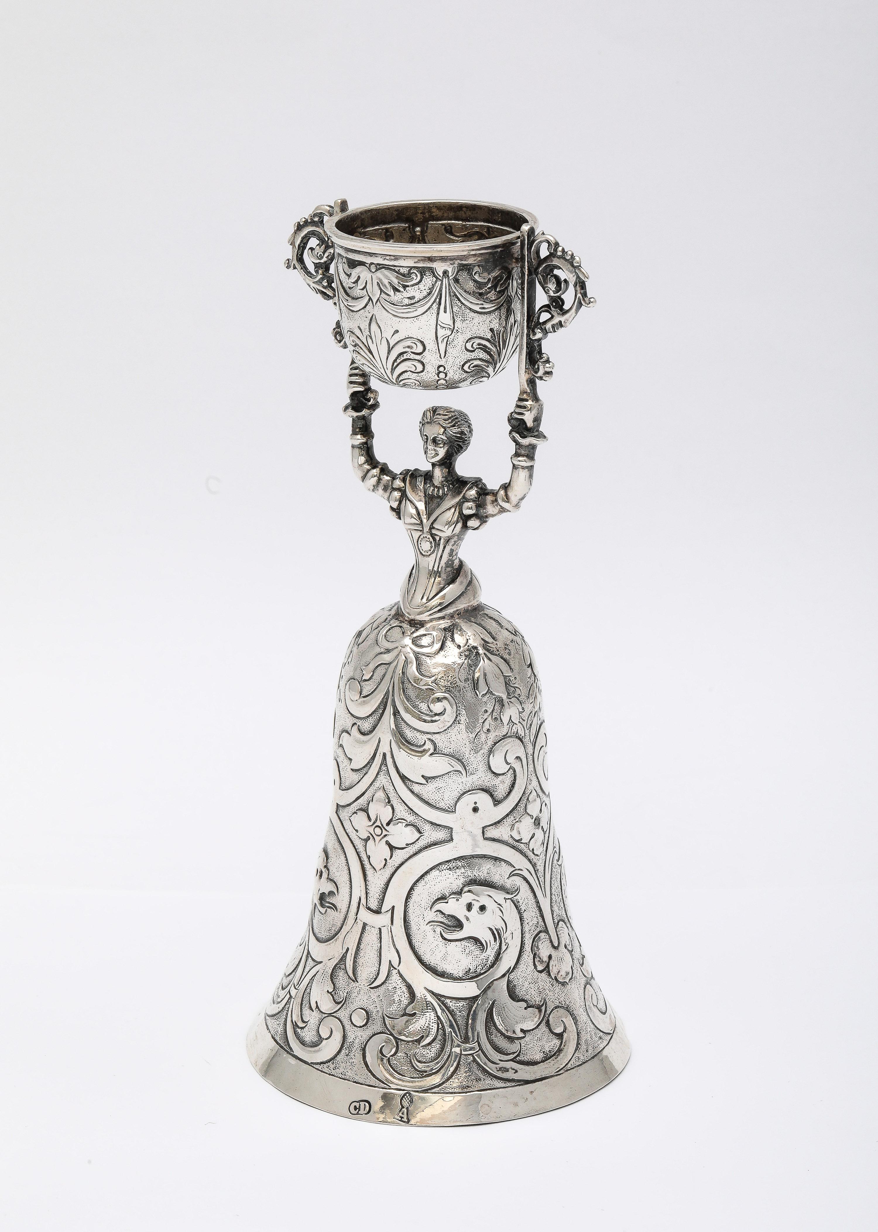 Renaissance !8th Century Continental Silver (.800) Wager/Marriage Cup For Sale