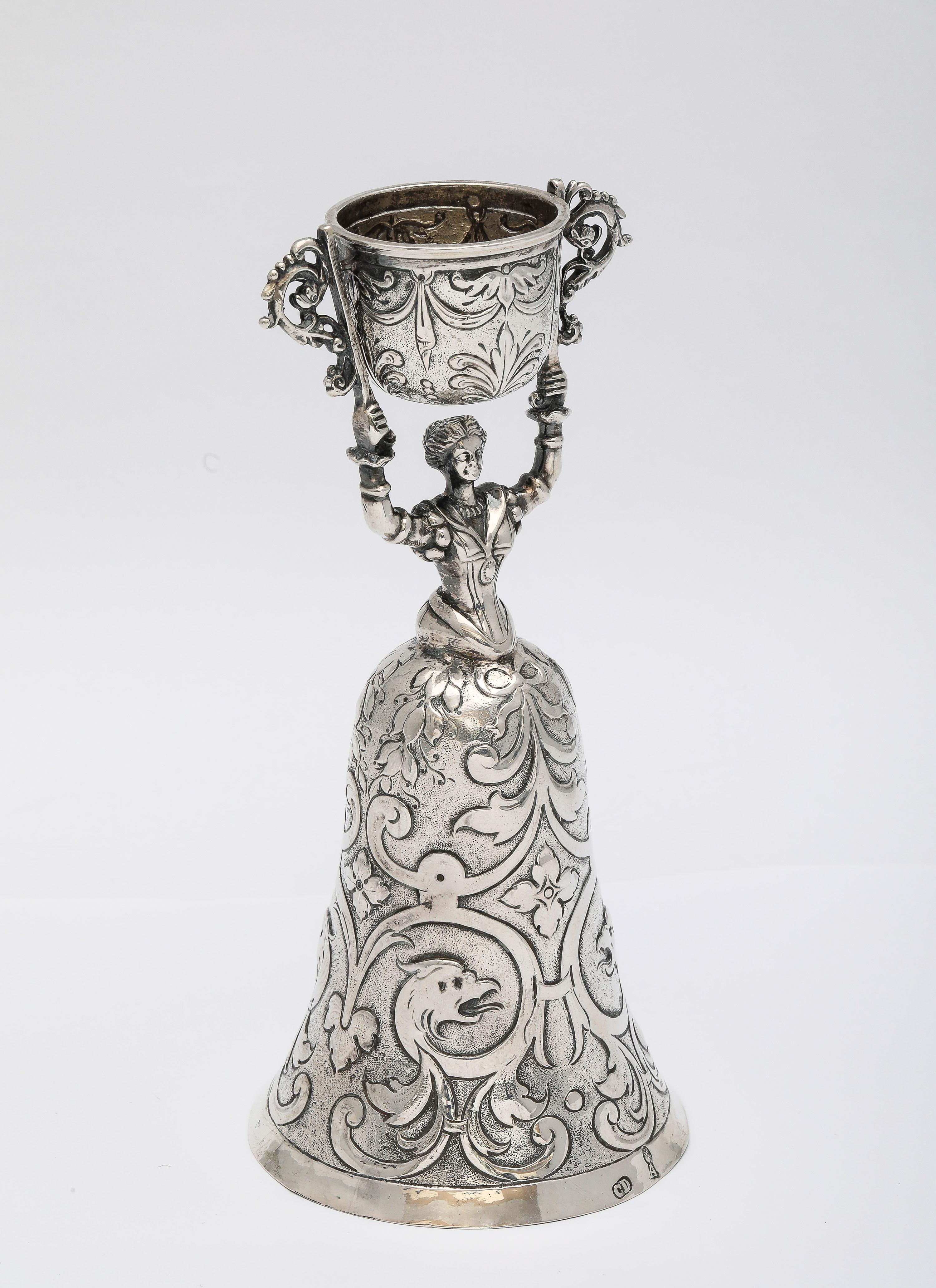 Sterling Silver !8th Century Continental Silver (.800) Wager/Marriage Cup For Sale