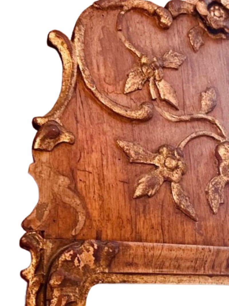 Baroque 18th Century Queen Anne Walnut and Giltwood Mirror, circa 1750 For Sale