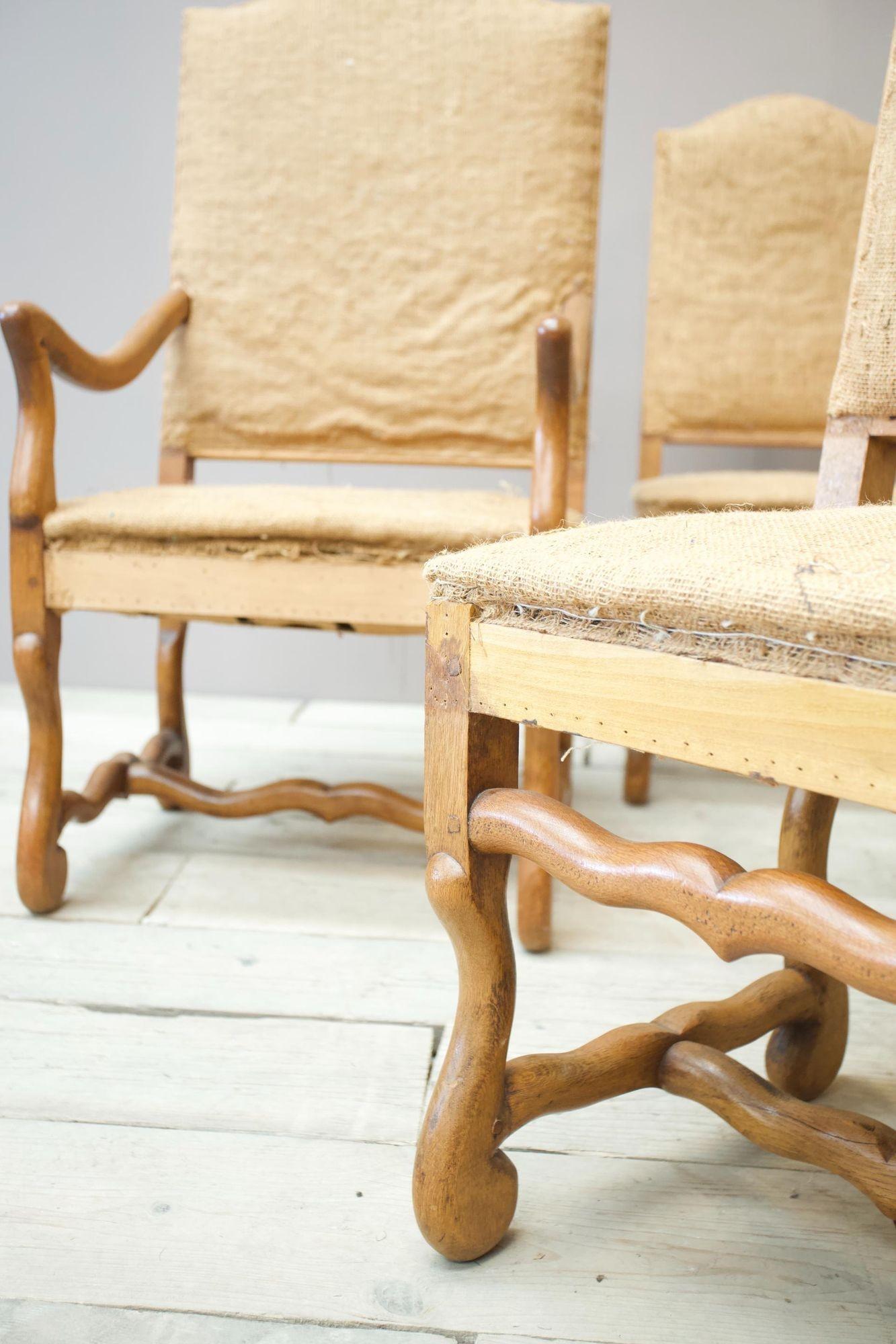 8x 20th century Oak Os de Mouton dining chairs In Excellent Condition In Malton, GB