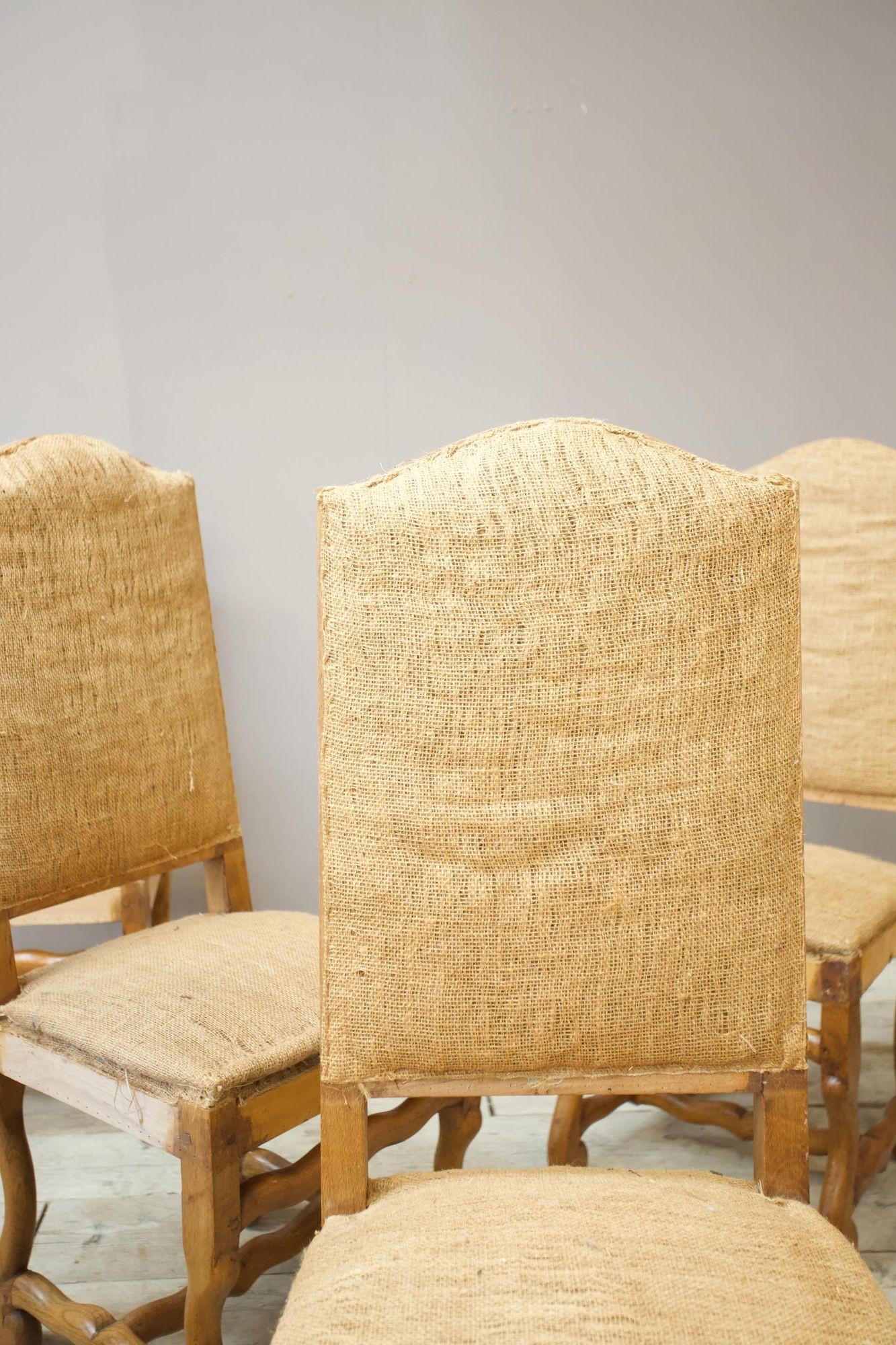 20th Century 8x 20th century Oak Os de Mouton dining chairs