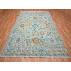 8'x10' Beau Blue Sultanabad Reimagined Hand Knotted Pure Wool Oriental Rug