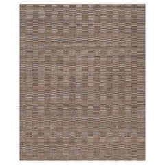 Tappeto orientale in poliestere con motivo a griglia moderno, tessuto a mano, colore Beaver Brown, 8'x10'
