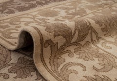 8x10 Beige Brown Turkish Oushak Hand Knotted Wool Rug ( Mt - 60 )