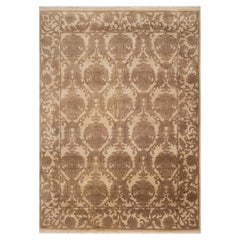 8x10 Beige Brown Turkish Oushak Hand Knotted Wool Rug ( Mt - 60 )