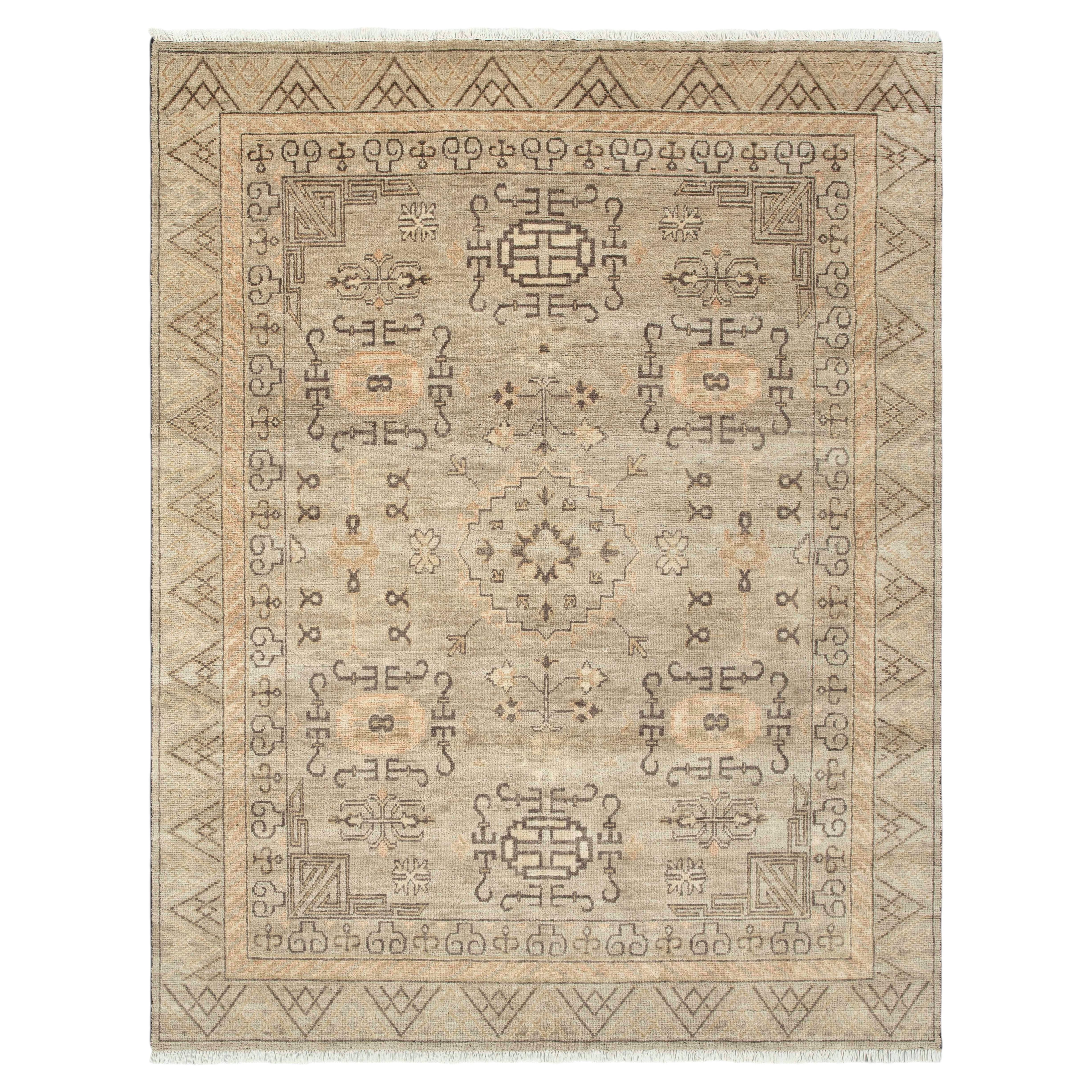 8x10 Beige Persian Hand Knotted Oriental Wool Rug ( G-13366)