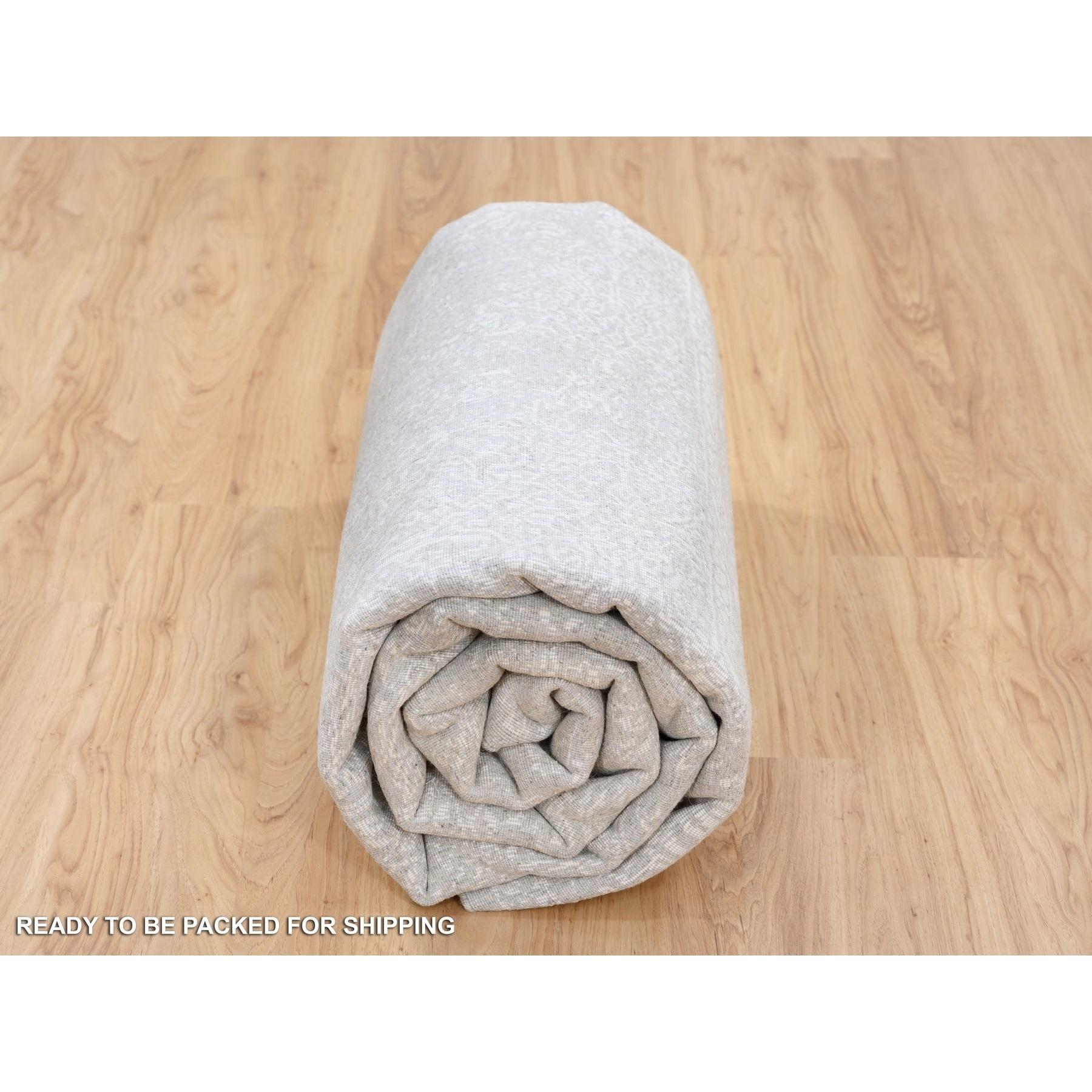 Tappeto orientale Jacquard 8'x10' Beige in lana e seta lavorato a mano in vendita 2