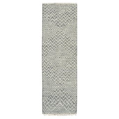 8x10 Black Handwoven Wool Stacked Chevron Diamonds Geometric Modern Carpet Rug