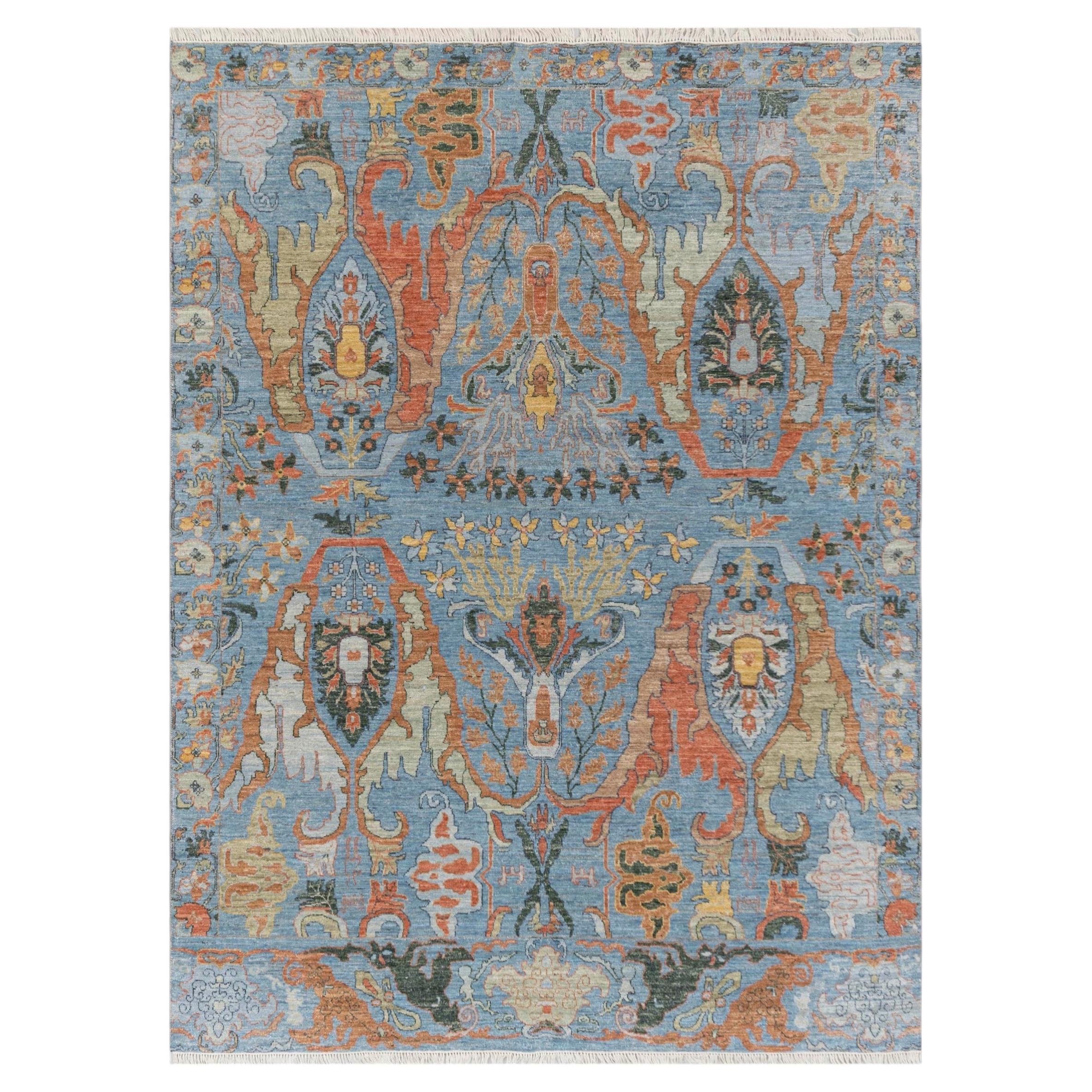 8x10 Blue Bidjar Style Hand Knotted Wool High Quality Rug ( JC - 9747 )