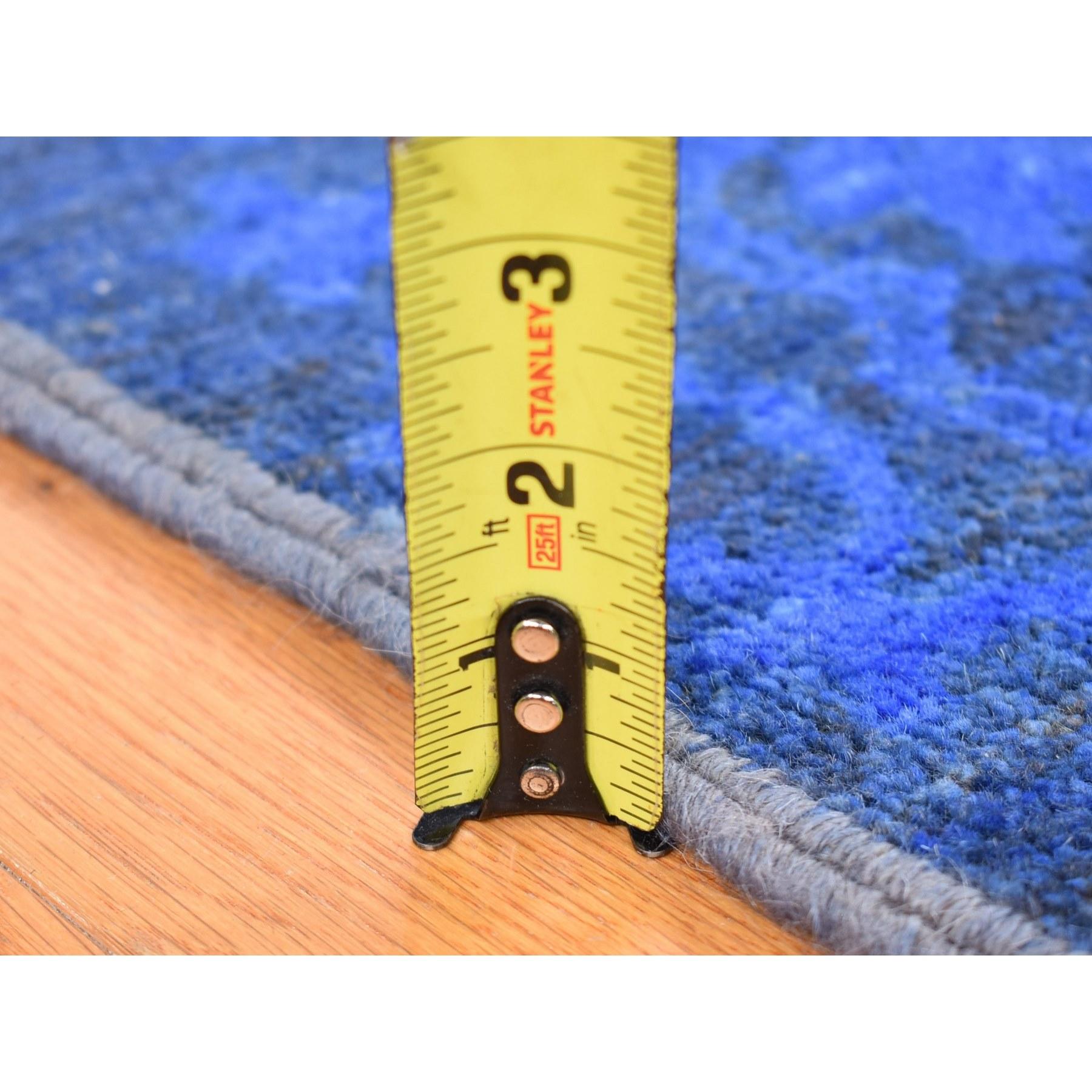 8'x10' Blau, handgeknüpft aus weicher Wolle, gefärbt mit großem Mughal Design-Teppich im Angebot 5