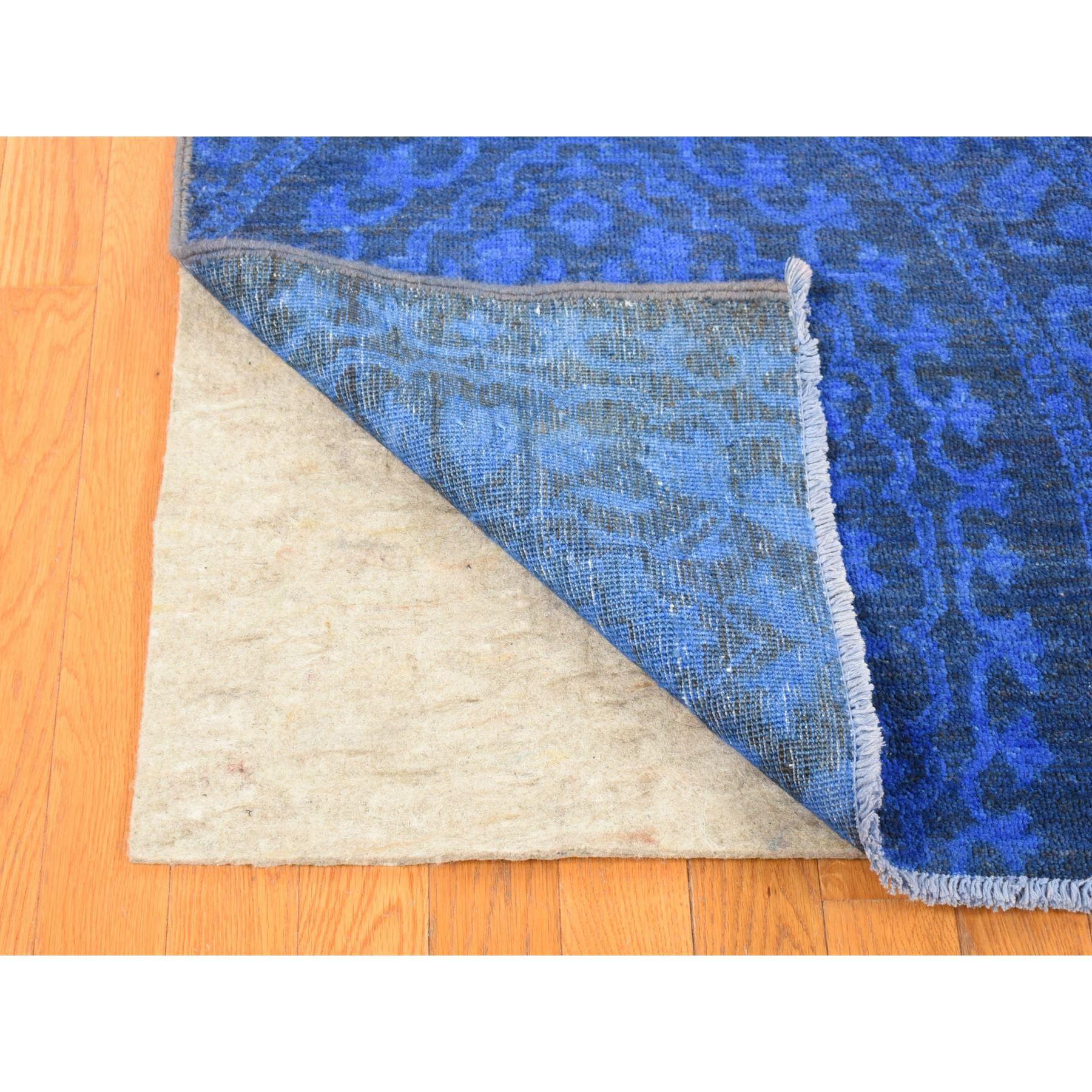 8'x10' Blau, handgeknüpft aus weicher Wolle, gefärbt mit großem Mughal Design-Teppich im Zustand „Neu“ im Angebot in Carlstadt, NJ