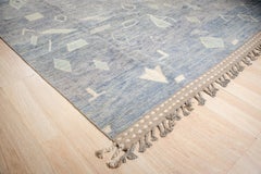 8x10 Blue Hand-Knotted Wool Floating Geometrics Geometric Modern Carpet Rug