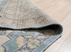 8x10 Blue Hand-Knotted Wool Floral Symmetry Geometric Modern Carpet Rug